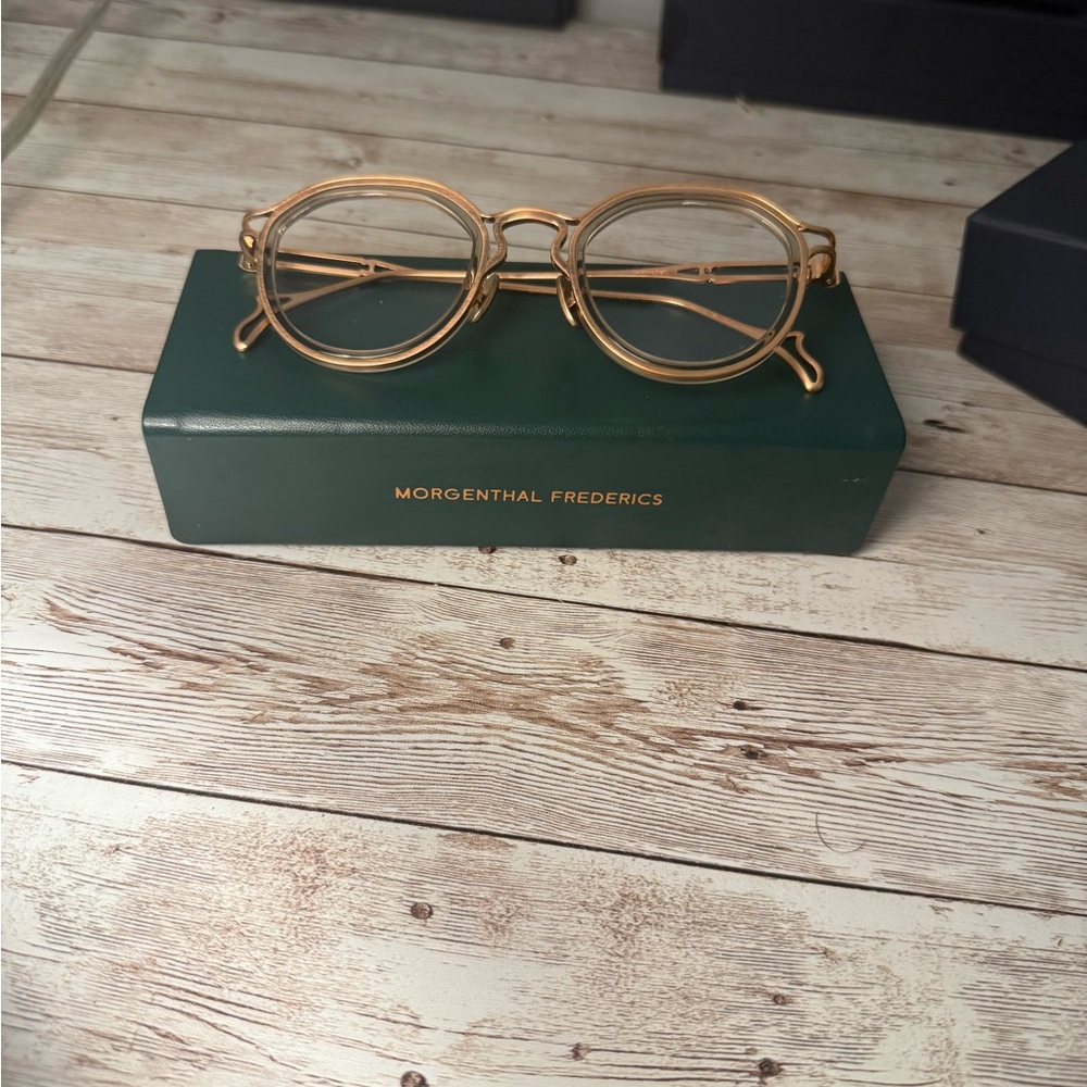 Morgenthall Frederics - The Ninety- Eight Gold Round Metal Frame Glasses